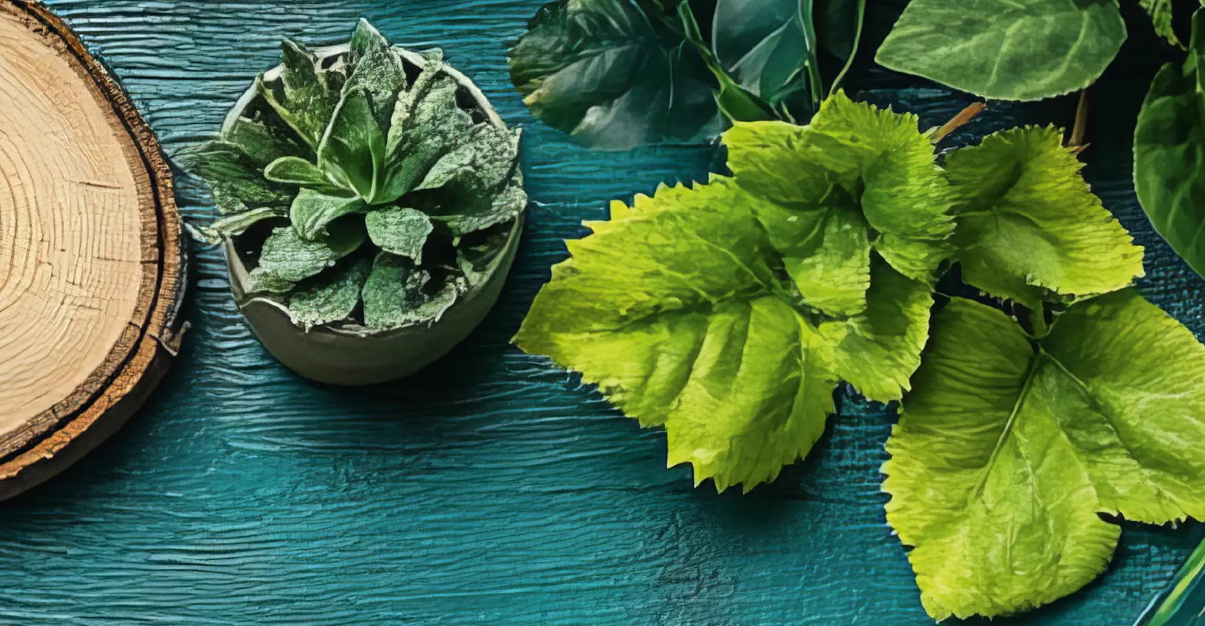 Plante medicinale naturale pe fundal de lemn